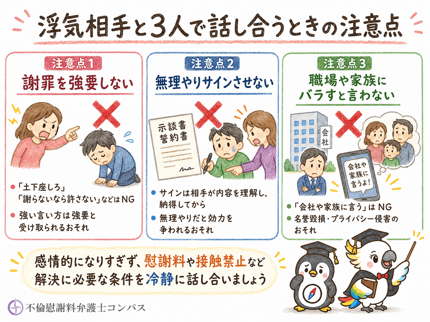 ６章　浮気相手と３人で話し合う際の注意点３つ